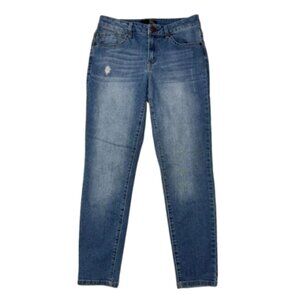 2/$30 1822 Medium Wash Mid Rise Distressed Jeans Size 8 #2299